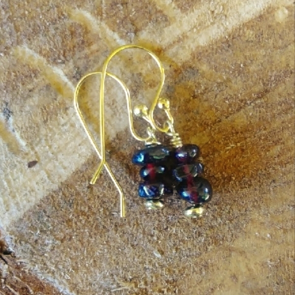 Vim Jewelry - Sale 18k 5* Organic Brazilian Garnet FrenchDangles